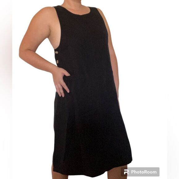 Black Amy K Su 90's Style Vintage Overall Dress Petite Small cottagecore - Picture 1 of 6